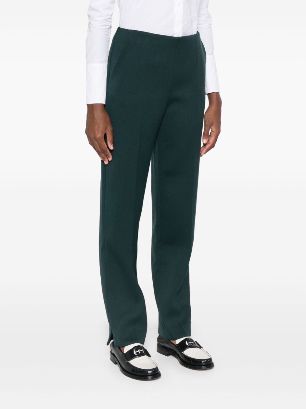 パンツ GIORGIO ARMANI Mint green satin pant Giorgio Armani Silk Satin Pleated Straight-Leg Trousers